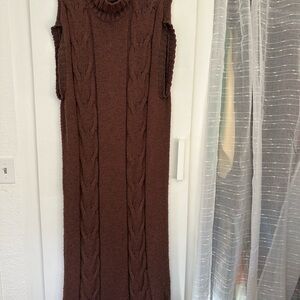Free People Brown Knit Maxi Dress